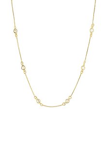 GARGANTILHA CHOKER COM PONTOS DE LUZ EM ZIRCÔNIA CRISTAL FOLHEADO A OURO