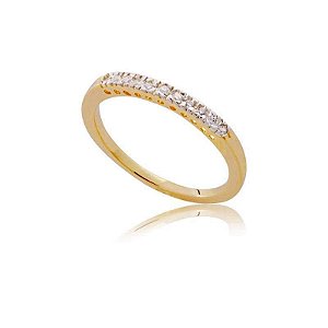 ANEL APARADOR COM PEDRAS DE ZIRCÔNIAS FOLHEADO A OURO