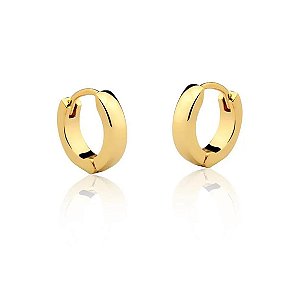 BRINCO ARGOLA CLICK 10 MM FOLHEADO A OURO