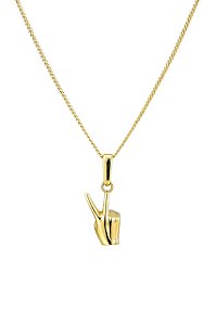 COLAR PINGENTE MÃO ESTILIZADA SINAL DE AMOR FOLHEADO A OURO