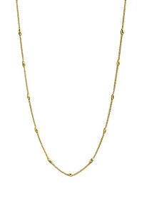 COLAR MINIMALISTA COM DETALHE ESFÉRICO FOLHEADO A OURO