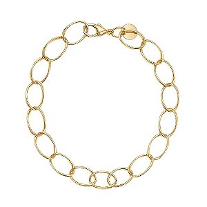 PULSEIRA ELOS GRUMET LONGOS FOLHEADA A OURO