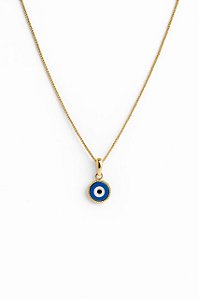 COLAR PINGENTE OLHO GREGO FOLHEADO A OURO