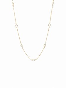 COLAR LONGO COM PONTOS DE LUZ ZIRCÔNIA CRISTAL FOLHEADO A OURO