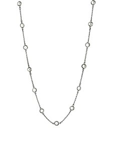 COLAR LONGO COM PONTOS DE LUZ ZIRCÔNIA CRISTAL FOLHEADO A RÔDIO NEGRO