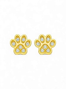 BRINCO PATINHA COM PEDRAS DE ZIRCÔNIA CRISTAL FOLHEADO A OURO