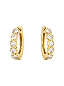 BRINCO ARGOLA CLICK MINI CRAVEJADO COM ZIRCÔNIAS FOLHEADO A OURO