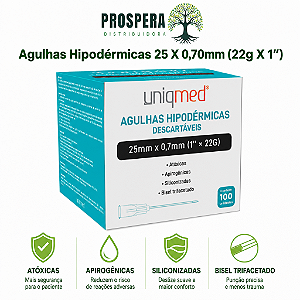 Agulha Hipodérmica 25 X 0,70mm (22g x 1)