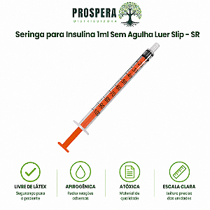 Seringa 1ml Sem Agulha - Luer Slip