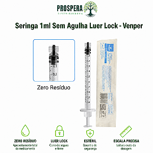 Seringa 1ml Sem Agulha - Luer Lock