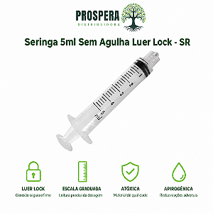 Seringa 5ml Sem Agulha - Luer Lock