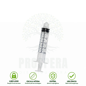 Seringa 5ml Sem Agulha Luer Lock (blister) - MEDIX