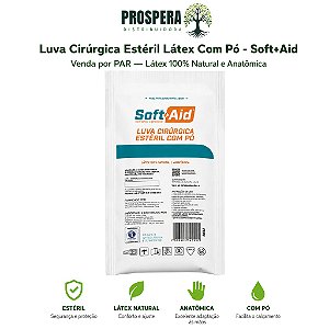 Luva Cirúrgica De Látex Estéril Com Pó Soft Aid