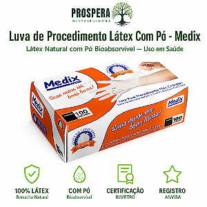 Luva de Procedimento Látex Com Pó Medix