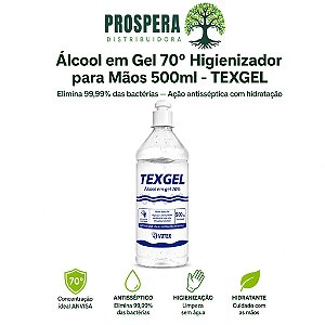Álcool em Gel 70º Higienizador para Mãos 500ml