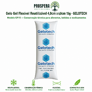 Gelo Flexível Reutilizável 4,0cm x 6,0cm 15g Gelotech