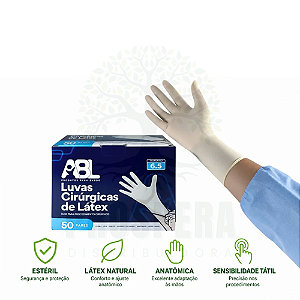 Luva Cirúrgica De Látex Estéril Com Pó ABL SAÚDE Premium (PAR)