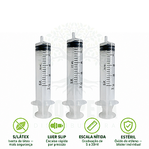 Seringa 20ml Sem Agulha Luer Slip (blister) - SR