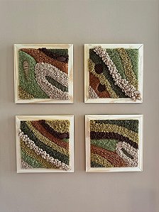 Tapeçaria Quarteto de Quadros Relevos 23x23
