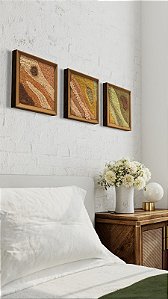 Tapeçaria Trio de Quadros Relevos 33x33