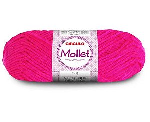 Lã Mollet Círculo Cor 385 Rosa Neon 40 gramas