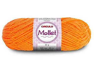 Lã Mollet Círculo Cor 782 Laranja Neon 40 gramas