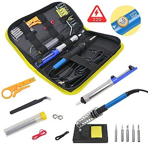 Kit de Solda Completo 14 Peças com Ferro 60W 220V e Acessórios