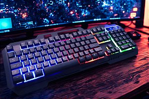 Teclado Gamer RGB com Cabo USB 1,5m Plug & Play