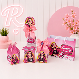 Kit Festa 50 peças Hemily Vick Dos Rosa