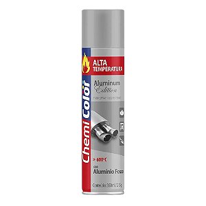 Tinta Spray 350ml Alta Temperatura Alumínio Fosco Chemicolor