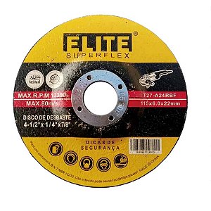 Disco de Desbaste 4- 1/2'' x 1/4'' x 7/8'' Elite