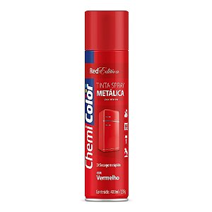 Tinta Spray Metálica Vermelha 400ml Chemicolor