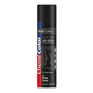 Tinta Spray Uso Geral Preto Fosco 400ml Chemicolor