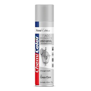 Tinta Spray Uso Geral Fundo Preparador Cinza Claro 400ml Chemicolor