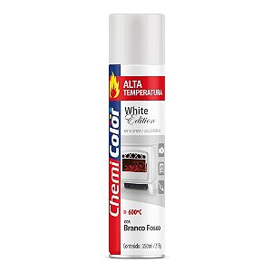 Tinta Spray Alta Temperatura Branco Fosco 350ml Chemicolor