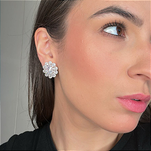 Brinco Flor Com Cristais - Luminare