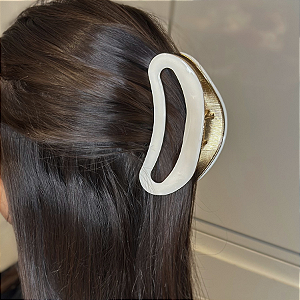 Prendedor Acetado + Metal G Branco
