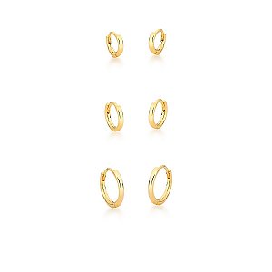 Brinco Argola Lisa M - Banho Ouro 18k