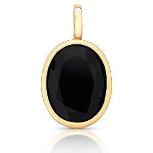 Pingente de Cristal Negro - Banho Ouro 18k