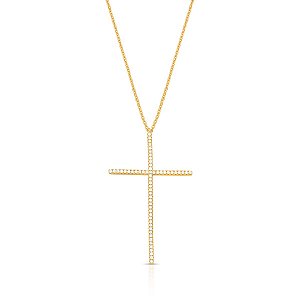 Corrente Cruz - Banho Ouro 18k