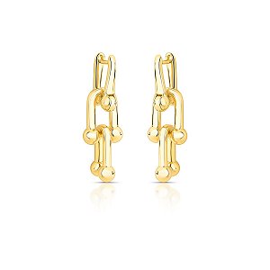 Brinco Elos - Banho Ouro 18k