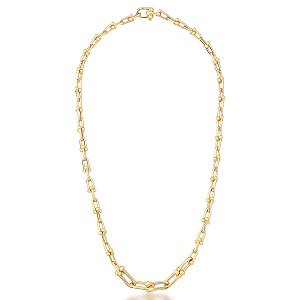 Corrente Elos 50 cm - Banho Ouro 18k