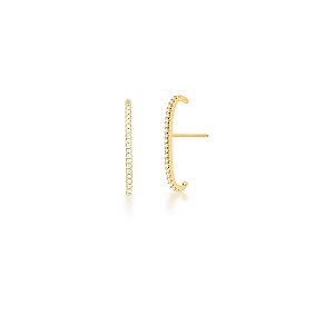 Brinco EarHook Cravajado - Banho Ouro 18k
