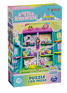 Quebra cabeça Gabby's DollHouse c/100 pçs