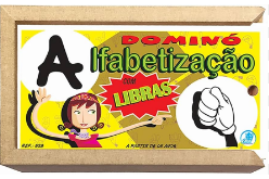 Dominó Alfabetização Libras c/28 pçs