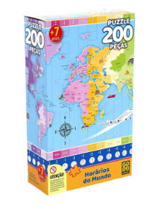 Puzzle Horários do Mundo c/200 pçs