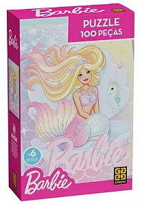 Quebra Cabeça Barbie Brilhante C/100 Pçs