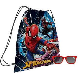 Kit Sacochila E Óculos De Sol Homem Aranha