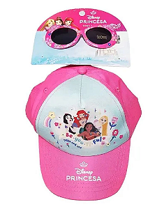 Kit Boné C/Óculos De Sol Princesas