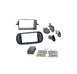 Moldura 2 Din Fiat 500 2007 A 2015 Preto Fosco